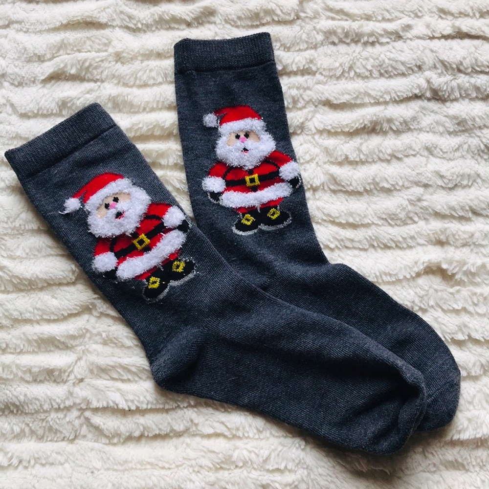 Gray Santa Socks